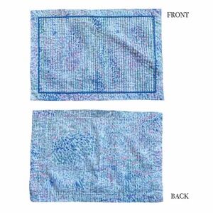 Set of 4 Pastel Impressionist Pleated Cloth Placemats Floral Monet 12" x 17.5"